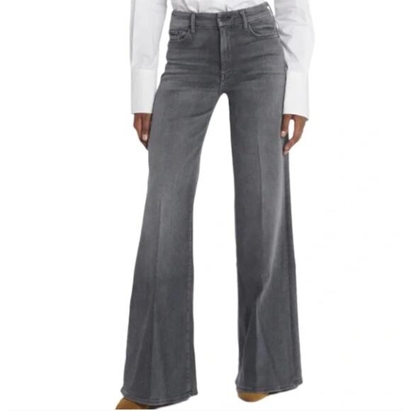 Mother The Roller Heel Flared Wide Leg Jeans X Marks The Spot Gray USA Size 30 - Picture 1 of 12